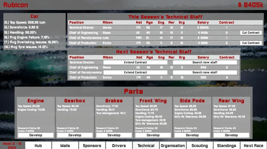Скриншот 5 к игре Formula Racing Manager