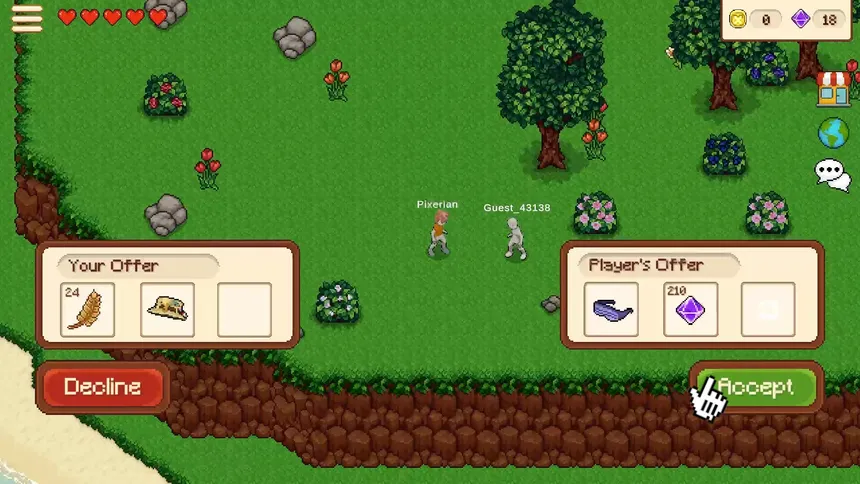 Скриншот 1 к игре Pixeria Online