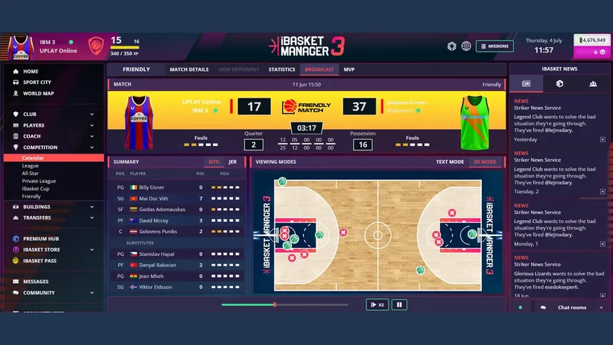Скриншот 2 к игре iBasket Manager 3 - Online Basketball Manager