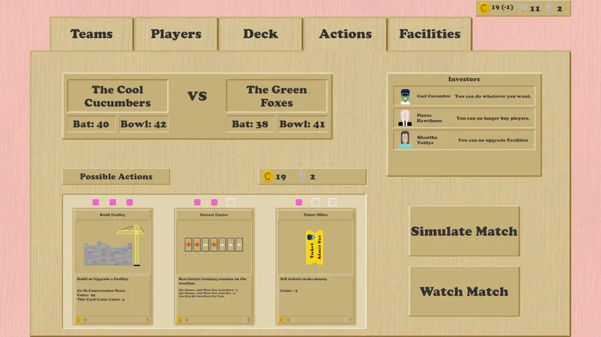 Скриншот 2 к игре Cool Cucumber Cricket Manager