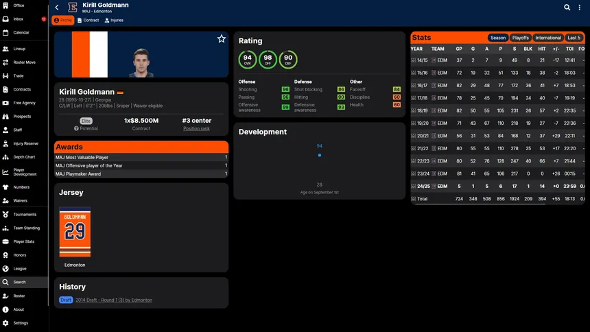 Скриншот 2 к игре Hockey Legacy Manager 25