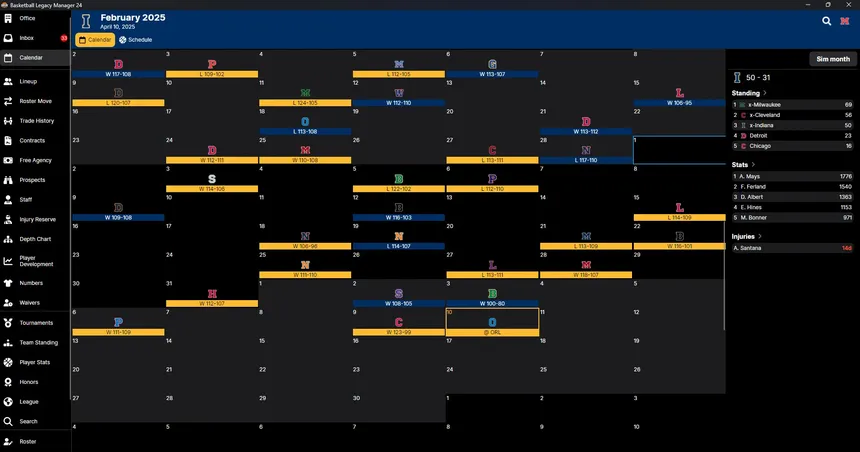Скриншот 4 к игре Basketball Legacy Manager 25