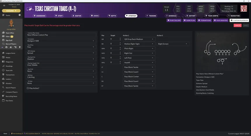Скриншот 6 к игре Draft Day Sports: College Football 2025