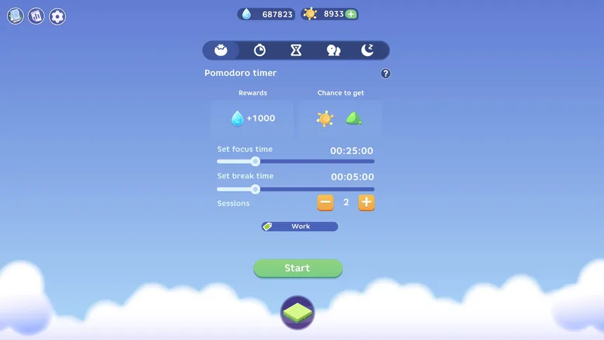 Скриншот 2 к игре Focus Plant: Pomodoro Timer Game