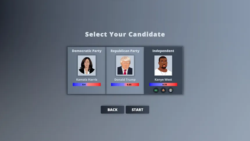 Скриншот 1 к игре Election Tycoon: Trump vs Harris