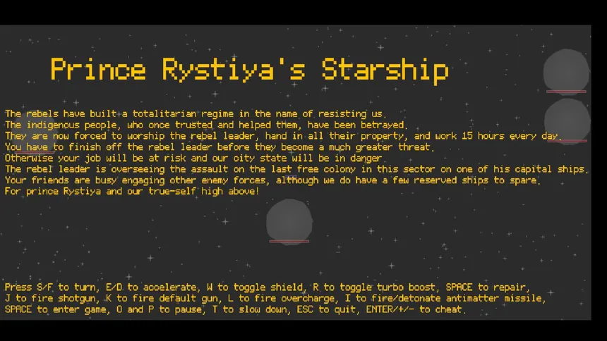 Скриншот 1 к игре Prince Rystiya's Starship