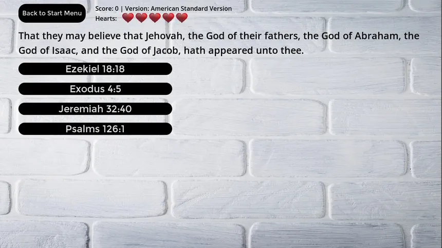 Скриншот 1 к игре Bible Verse Challenge