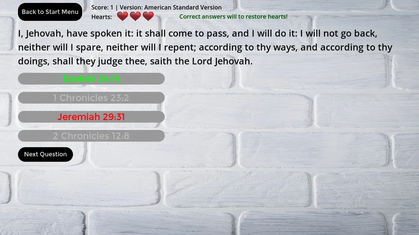 Скриншот 2 к игре Bible Verse Challenge