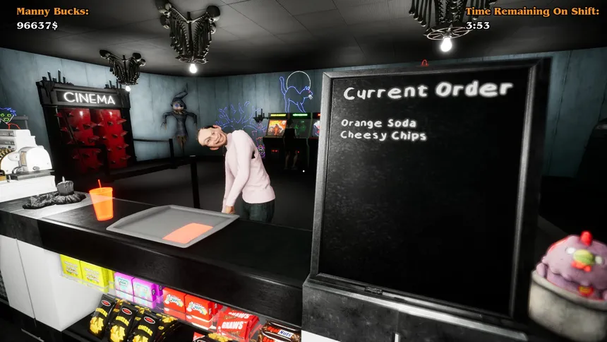 Скриншот 2 к игре Manny's Murderous Movie Theater - The Snackbar Simulator