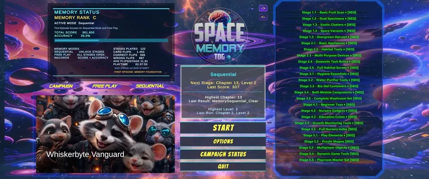 Скриншот 5 к игре Space Memory TDG