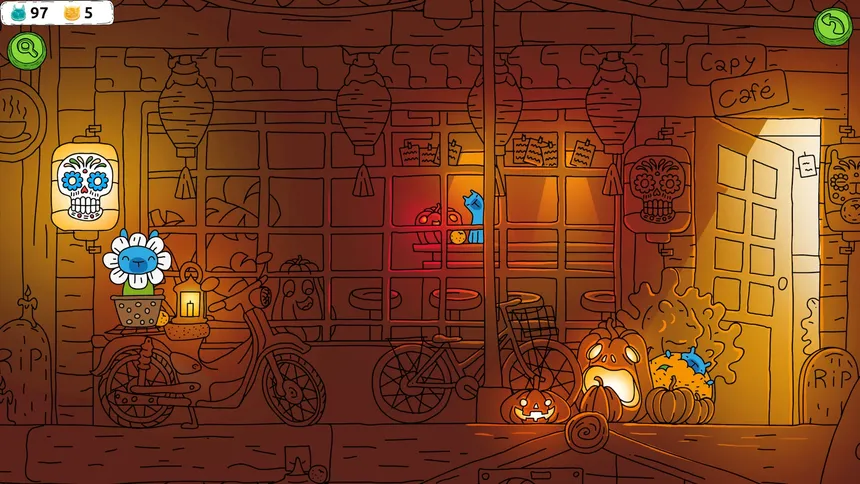 Скриншот 3 к игре Hidden Capybaras with Orange and Pumpkins: Spooky Halloween Edition