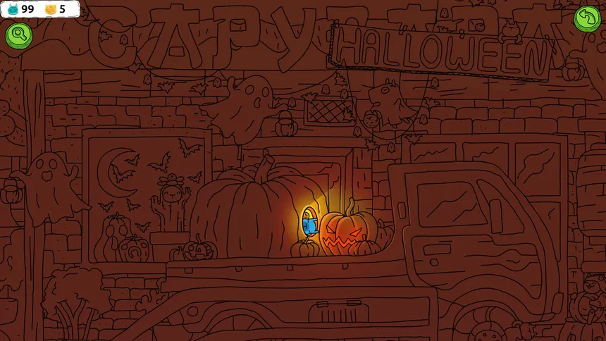 Скриншот 5 к игре Hidden Capybaras with Orange and Pumpkins: Spooky Halloween Edition