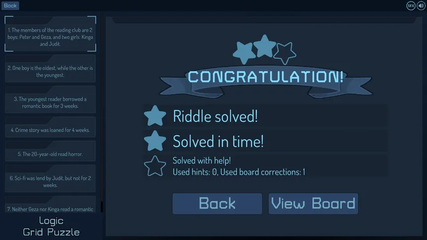 Скриншот 4 к игре Logic Grid Puzzle