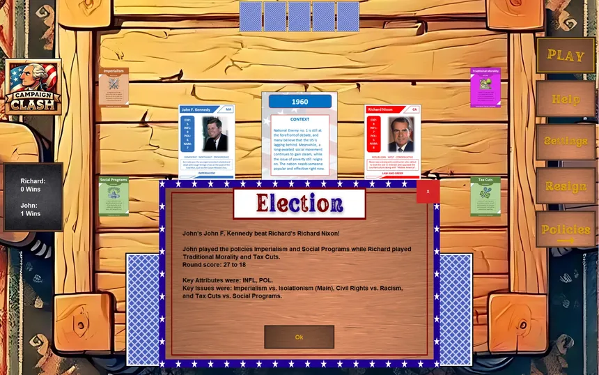 Скриншот 1 к игре Campaign Clash: The U.S. History Card Game