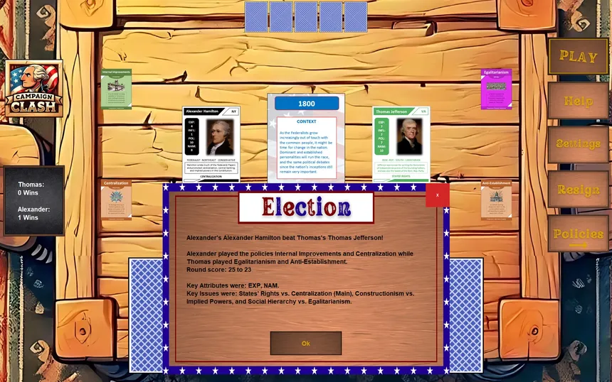 Скриншот 3 к игре Campaign Clash: The U.S. History Card Game