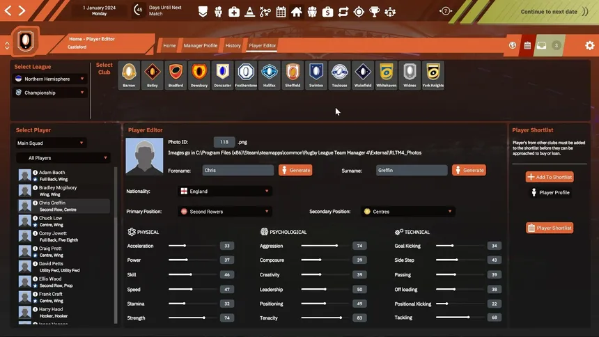 Скриншот 7 к игре Rugby League Team Manager 4