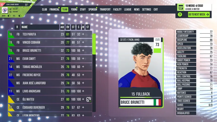 Скриншот 2 к игре Rugby Tycoon Rugby Rovigo Delta