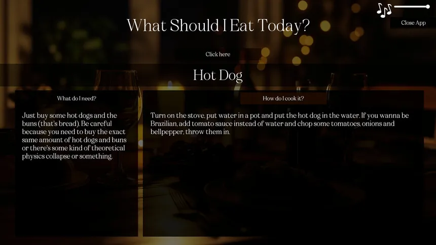 Скриншот 1 к игре What Should I Eat