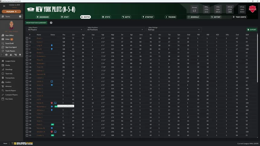 Скриншот 3 к игре Draft Day Sports: Pro Football 2025