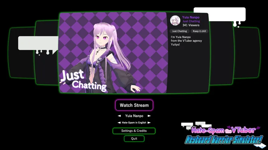Скриншот 1 к игре Vtuberにクソコメを送るタイピングゲーム