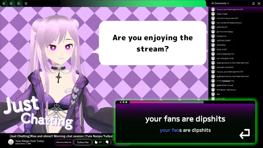 Скриншот 2 к игре Vtuberにクソコメを送るタイピングゲーム