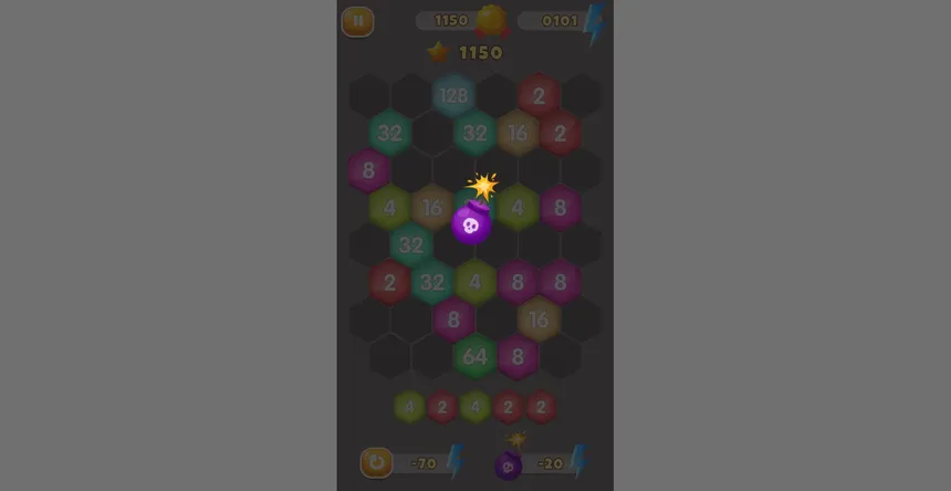 Скриншот 1 к игре HexaMerge 2048