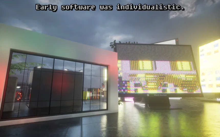 Скриншот 4 к игре individualism in the dead-internet age: an anti-big tech asset flip shovelware r̶a̶n̶t̶  manifesto