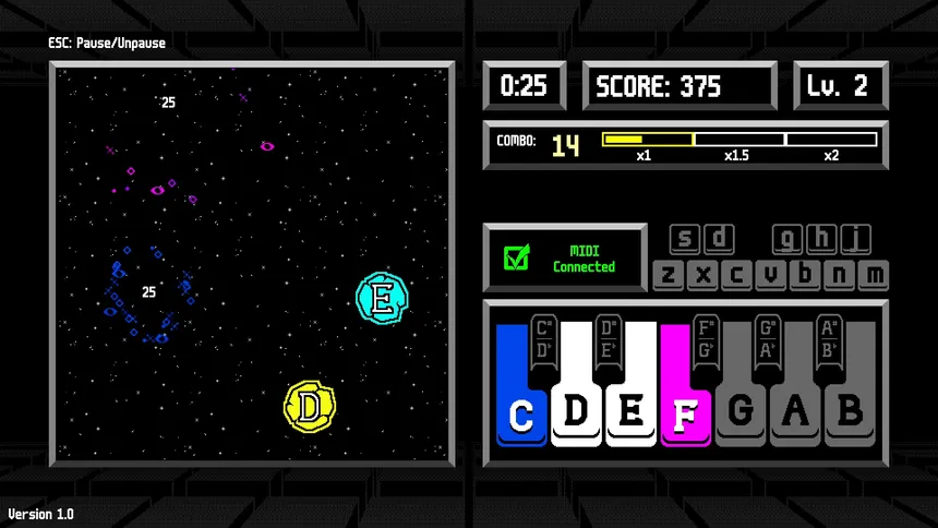 Скриншот 1 к игре Musical Meteors