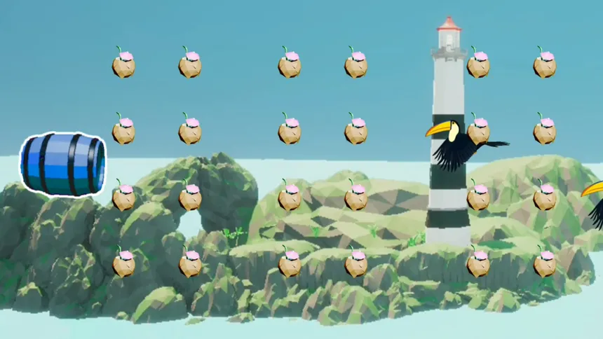 Скриншот 2 к игре Benny & Nana's Barrel Adventure