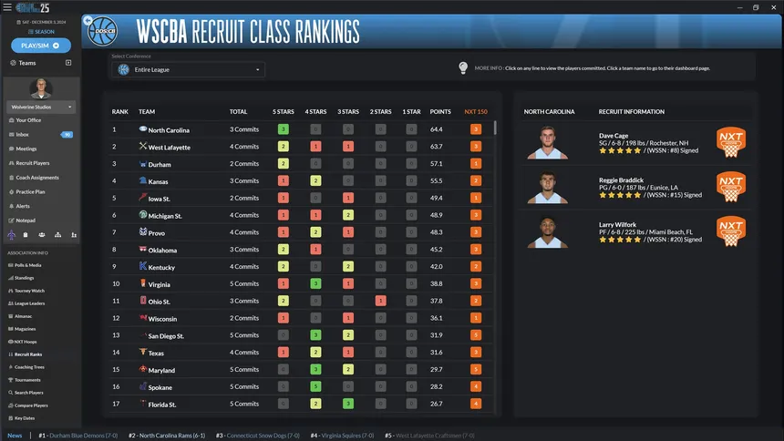 Скриншот 7 к игре Draft Day Sports: College Basketball 2025