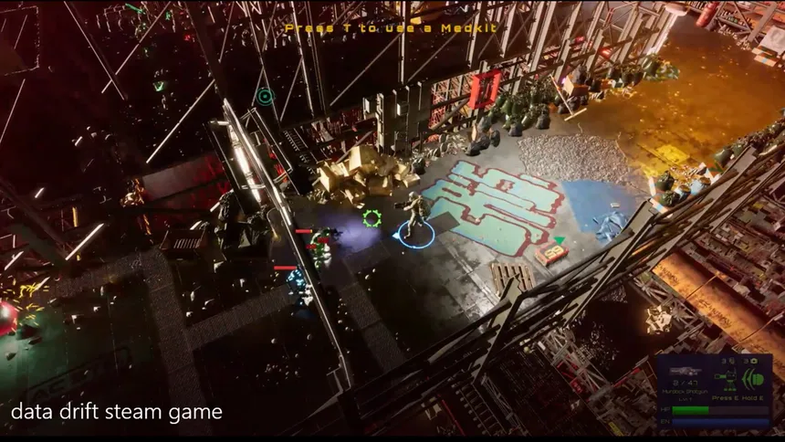 Скриншот 4 к игре Data Drift: Cyberpunk Shooter Top Down indie action