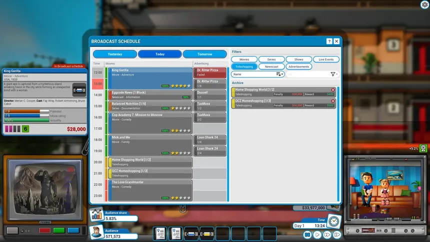 Скриншот 3 к игре Mad Television Tycoon