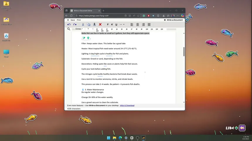 Скриншот 5 к игре Desktop Fishes