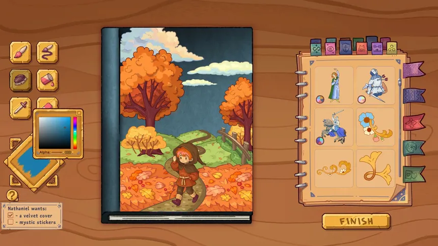 Скриншот 1 к игре Bookbinding – Dark Cozy Sim
