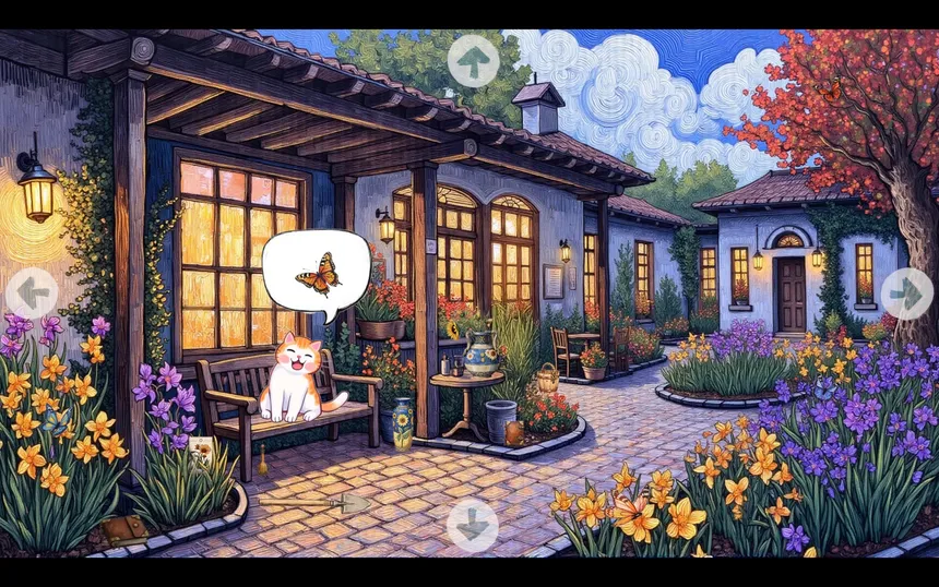 Скриншот 1 к игре Meow Time Machine: VAN GOGH
