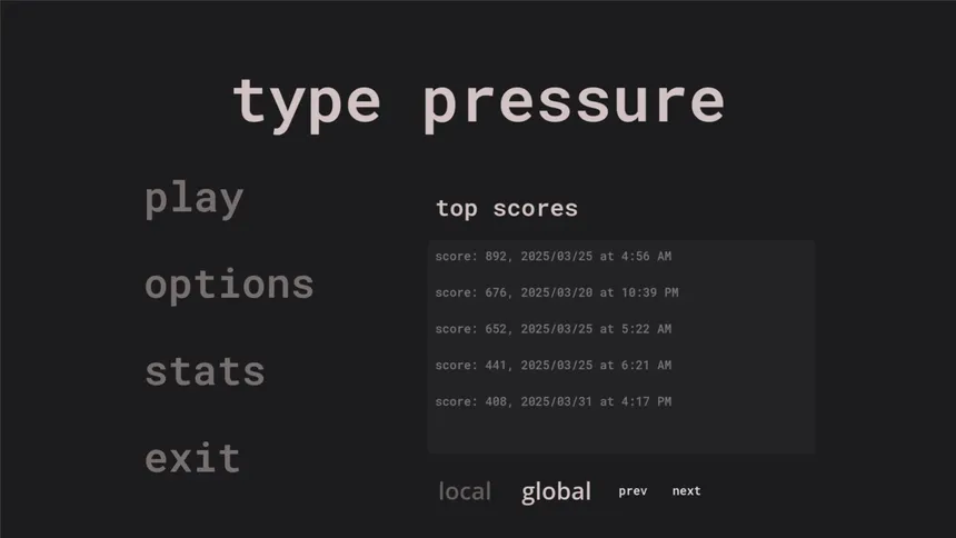 Скриншот 1 к игре Type Pressure