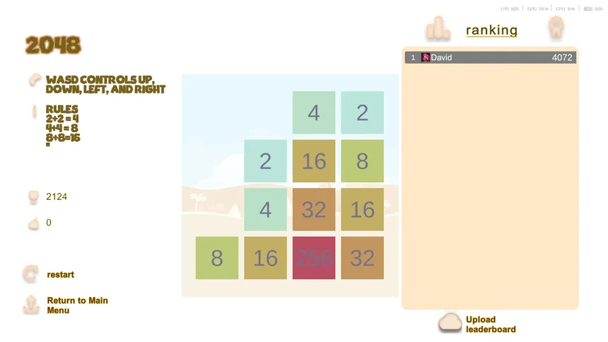 Скриншот 4 к игре 2048 Скриншоты