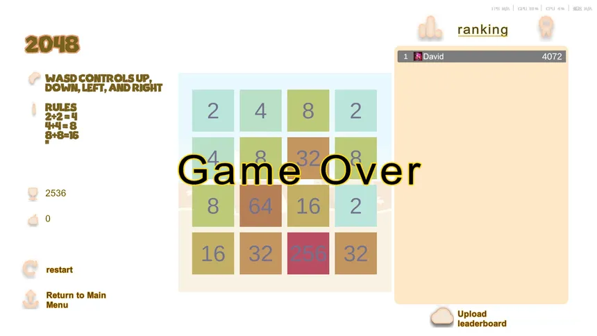 Скриншот 5 к игре 2048 Скриншоты