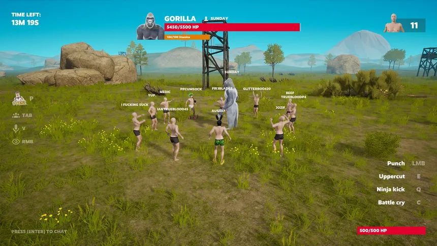 Скриншот 1 к игре 100 Men vs 1 Gorilla