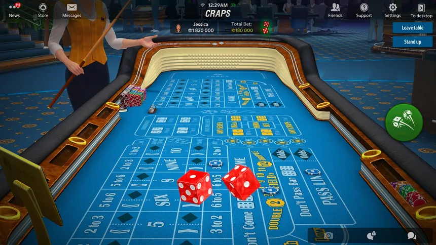 Скриншот 1 к игре Vegas Craps от Pokerist