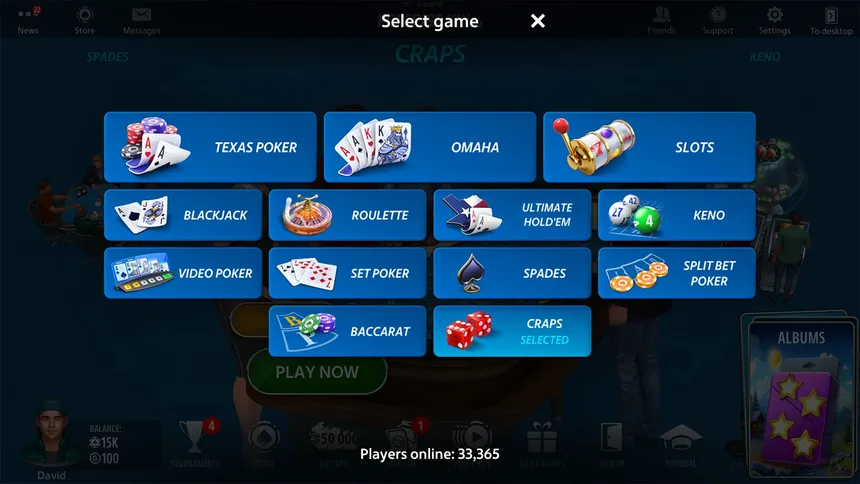 Скриншот 6 к игре Vegas Craps от Pokerist