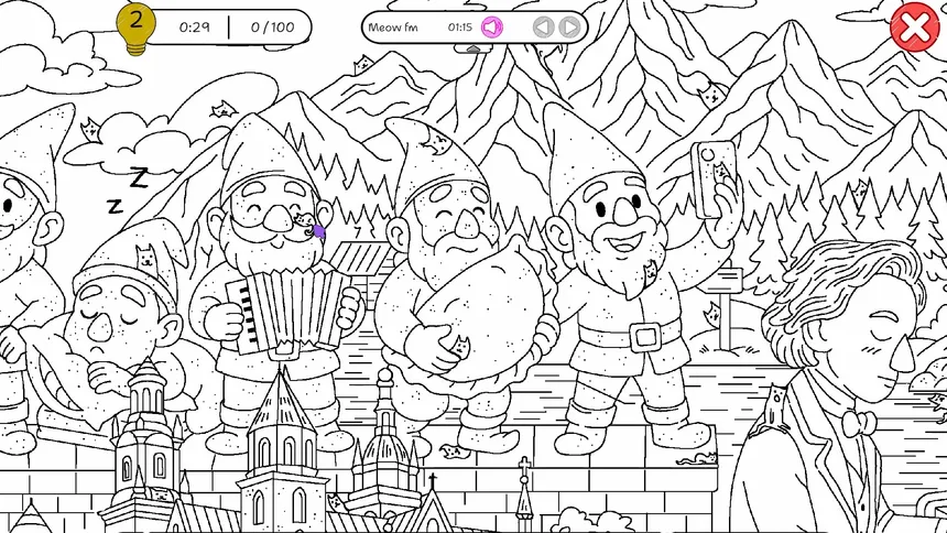 Скриншот 1 к игре 100 Cats Lost In Poland Find & Color