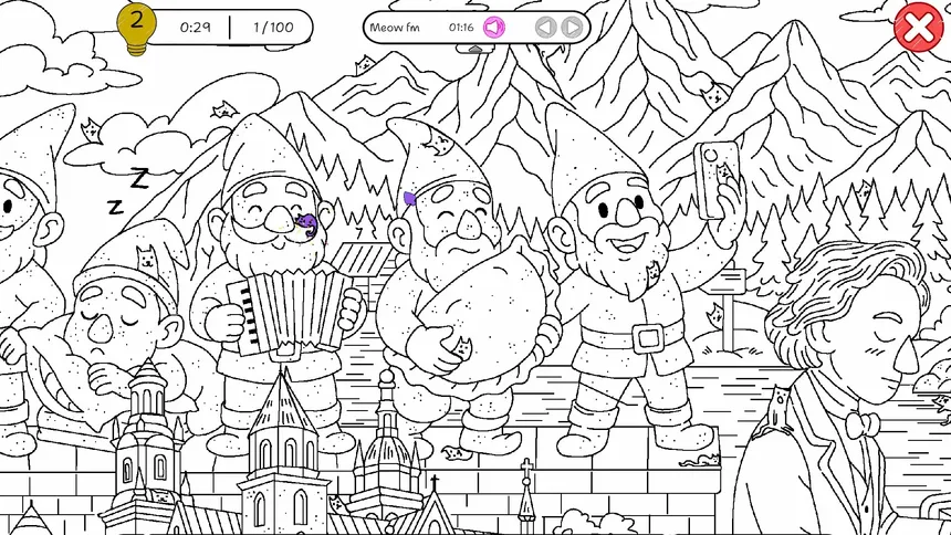 Скриншот 2 к игре 100 Cats Lost In Poland Find & Color