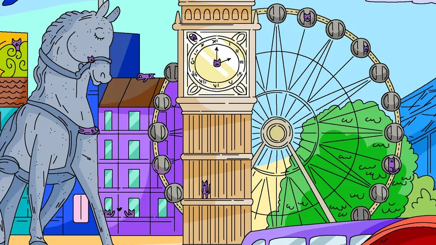 Скриншот 5 к игре 100 Cats Lost In England Find & Color