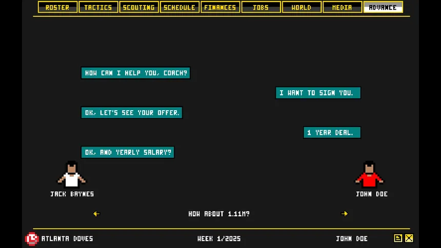 Скриншот 1 к игре Retro Basketball Manager