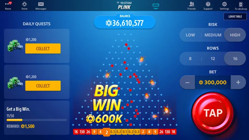 Скриншот 1 к игре Plink by Pokerist