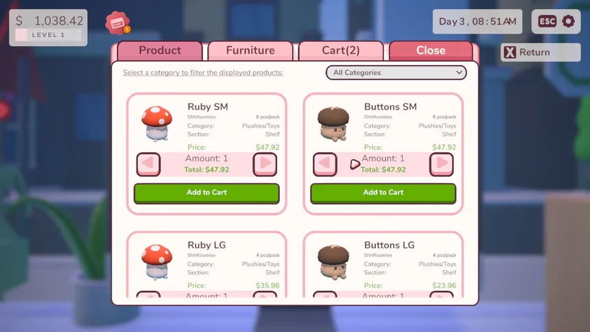 Скриншот 1 к игре Plush Shop Simulator