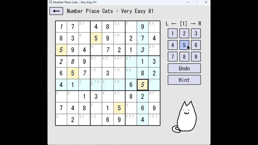 Скриншот 2 к игре Number Place Cats