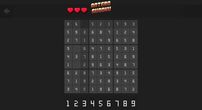 Скриншот 1 к игре Antero Sudoku