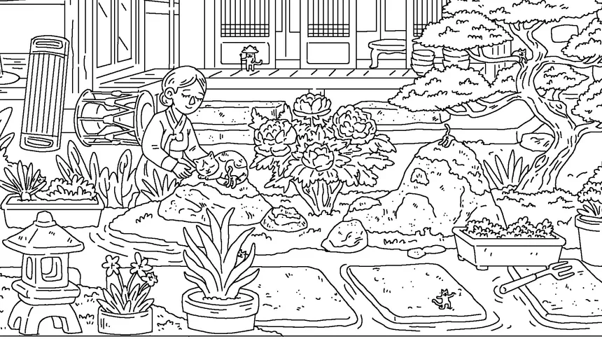 Скриншот 1 к игре 100 Cats Lost in South Korea Find & Color